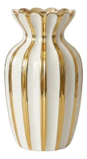 FLORERO DECORATIVO ELEGANCIA RAYADA LUJO JARRON ADORNO JHN - 1