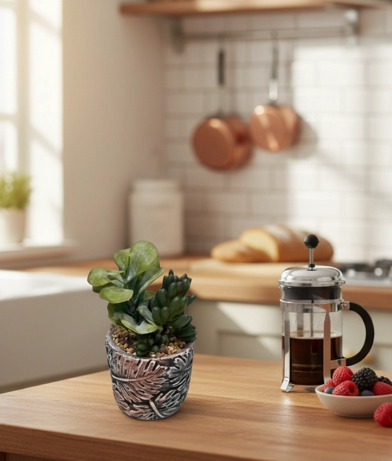 SET 2 PLANTA DECORATIVA SUCULENTA ADORNO HOGAR JHN - 9