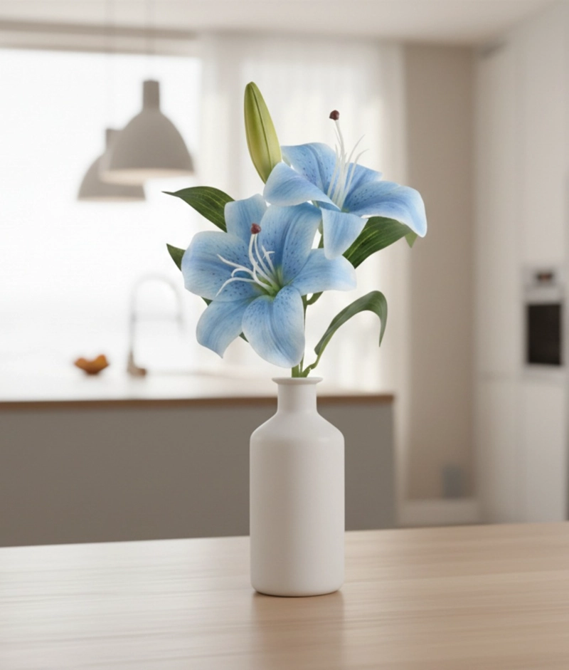 SET 3 FLORES ARTIFICIALES LIRIOS TALLO DECORATIVO ADORNO JHN - 6