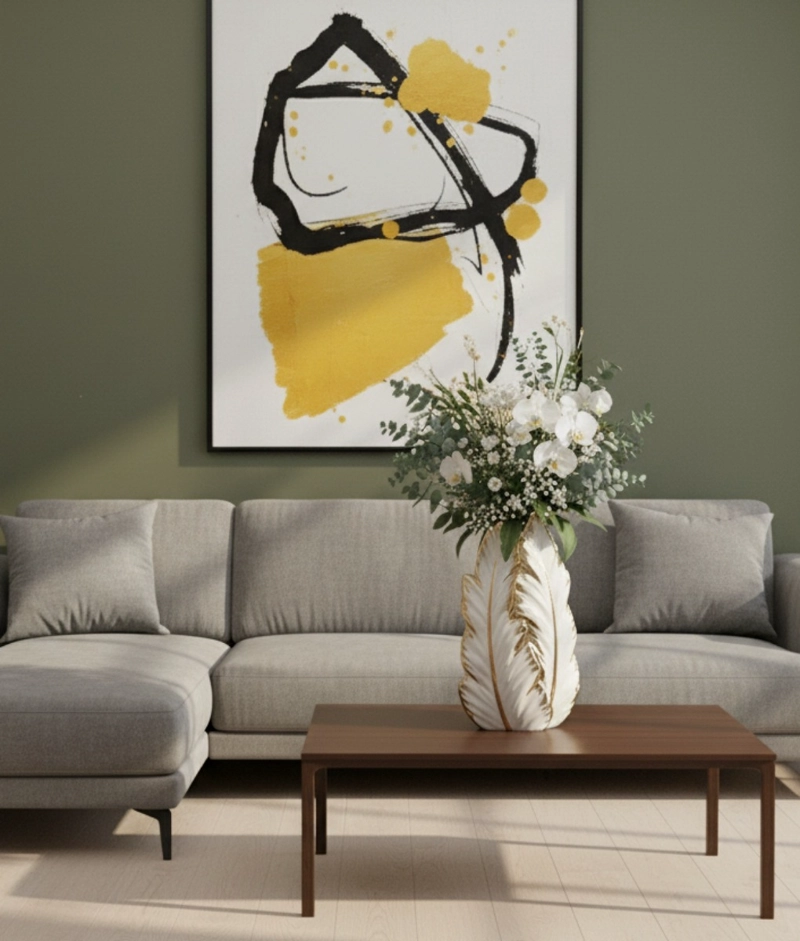 FLORERO JARRON DECORATIVO PLUMA ALADA ADORNO MODERNO JHN - 8