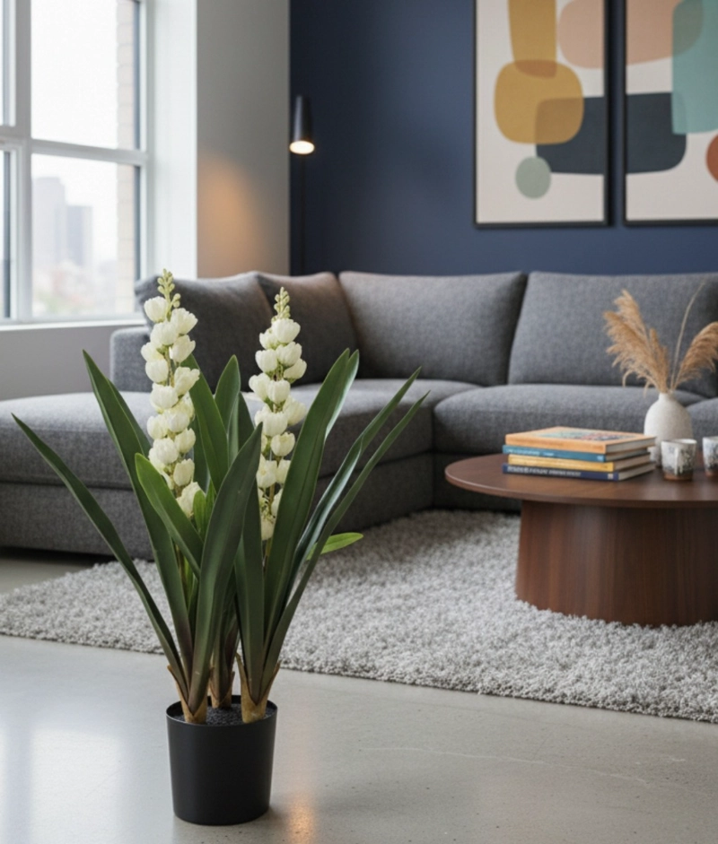 PLANTA ARTIFICIAL DECORATIVA FLORES ESPIGA ADORNO HOGAR JHN - 5