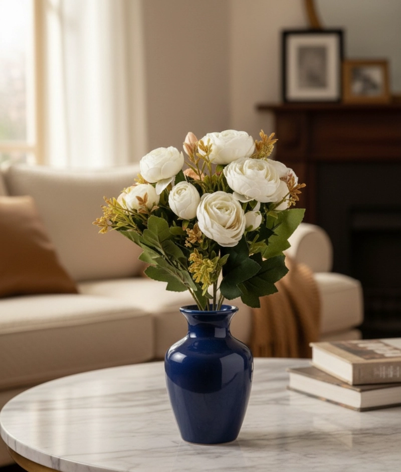 SET 3 RAMO FLORES ARTIFICIALES PEONIAS CAPULLOS ADORNO JHN - 8