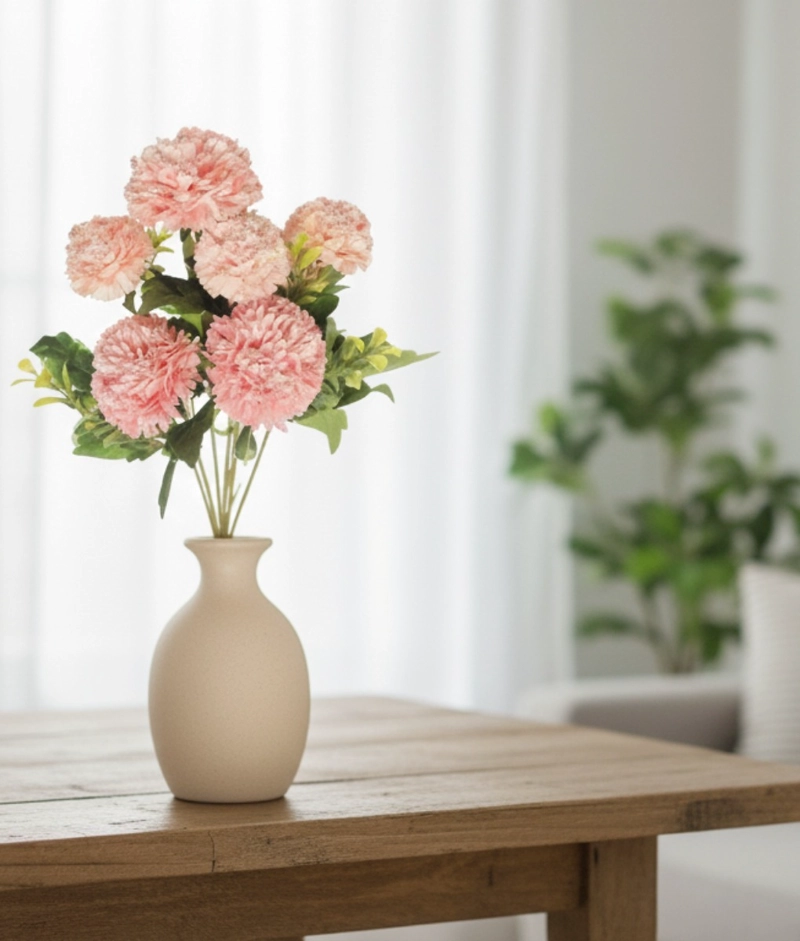 SET 2 RAMO FLORES ARTIFICIALES POMPONES DECORACION HOGAR JHN - 2