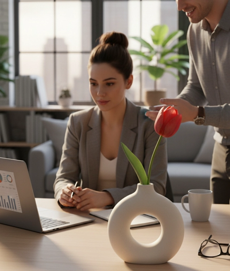 FLORERO DECORATIVO DISEÑO CONCEPTUAL JARRON ADORNO HOGAR JHN - 2