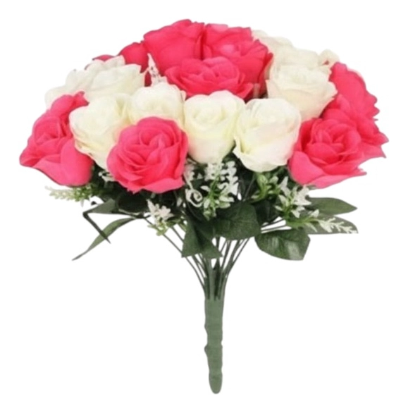 FLORES ARTIFICIALES RAMO ROSAS NOVIA ADORNO DECORACION JHN - 1