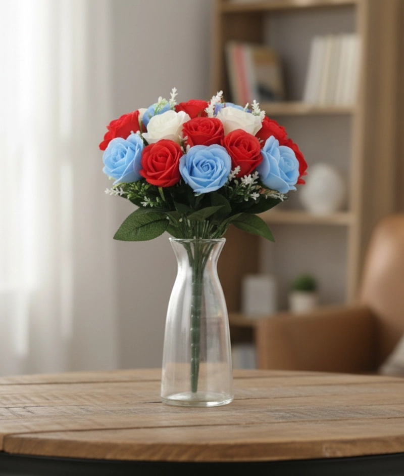 FLORES ARTIFICIALES RAMO ROSAS NOVIA ADORNO DECORACION JHN - 10