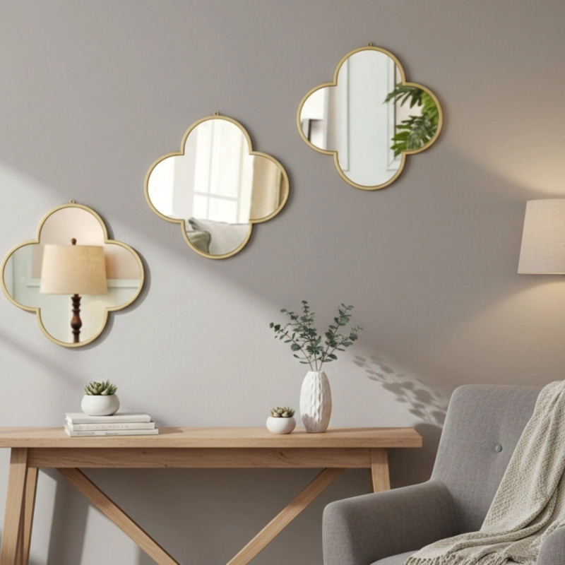 SET 3 ESPEJO DECORATIVO PARED ELEGANCIA CLASICA ADORNO JHN - 7