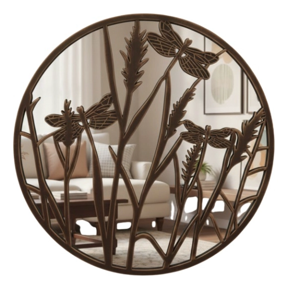 ESPEJO PARED DECORATIVO ARMONIA NATURAL RELIEVE LIBE LULA JHN - 1