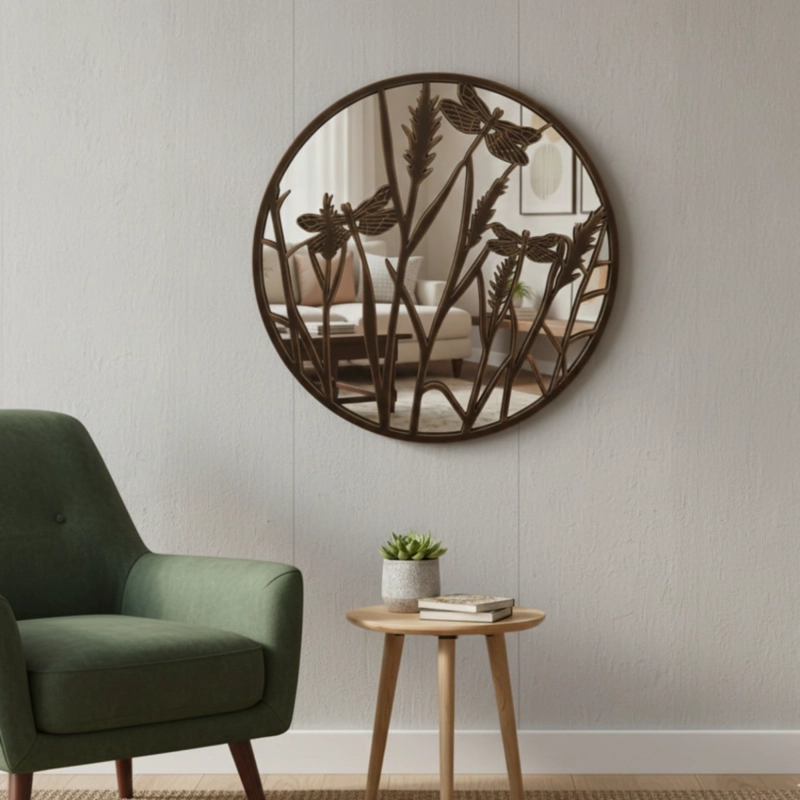 ESPEJO PARED DECORATIVO ARMONIA NATURAL RELIEVE LIBE LULA JHN - 7