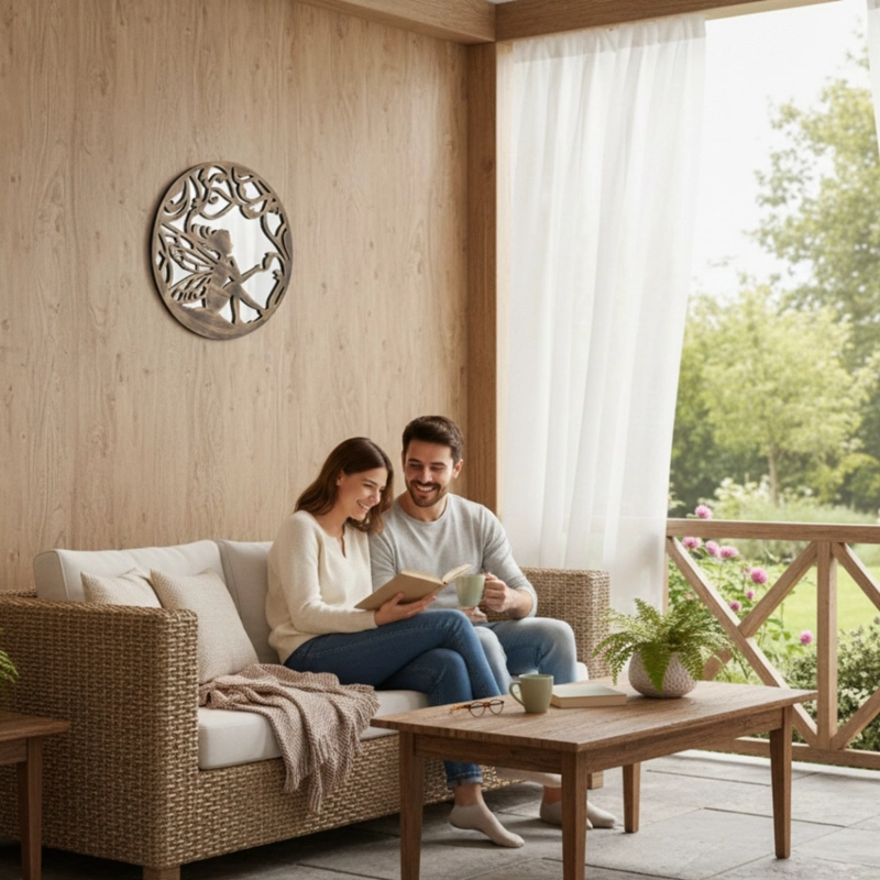 ESPEJO DECORATIVO PARED ADORNO DISEÑO DESPERTAR HADA JHN - 5