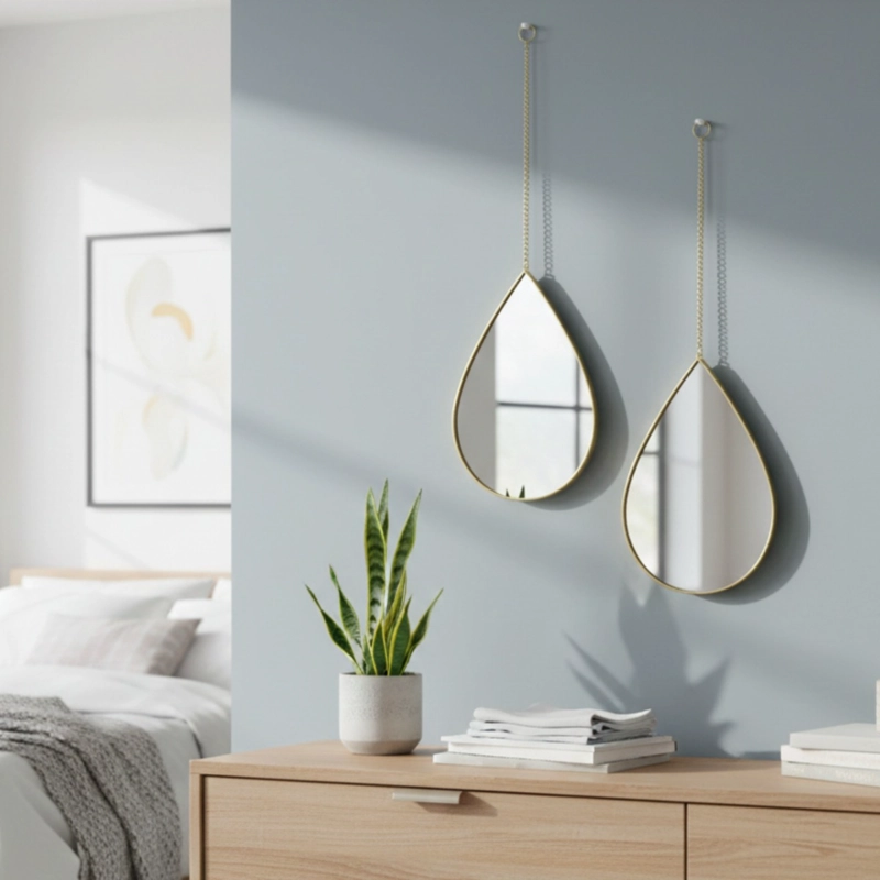 SET 3 ESPEJO PARED DECORATIVO FORMA GOTA ADORNO COLGANTE JHN - 10
