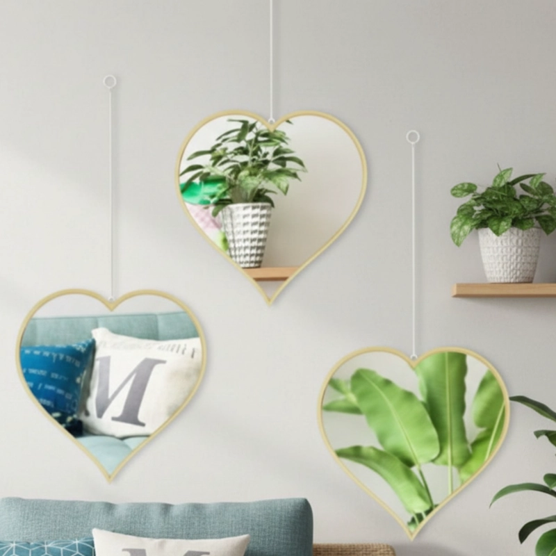 SET 3 ESPEJO DECORATIVO PARED COLGANTE CORAZON ADORNO JHN - 10