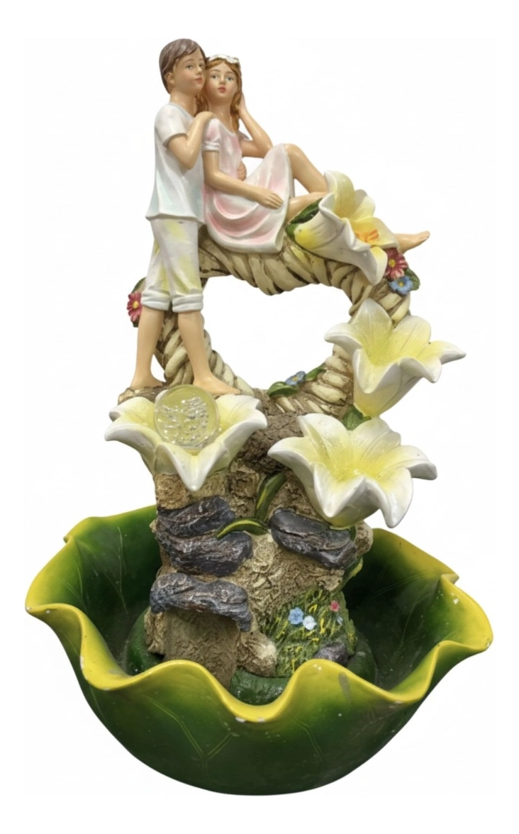 FUENTE AGUA DECORATIVA PAREJA ROMANTICA ADORNO MESA JHN - 1