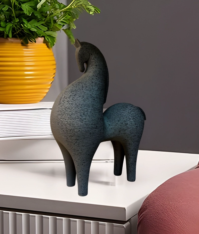 ESTATUA CABALLO ELEGANTE FIGURA DECORATIVA ESTILIZADA JHN - 2