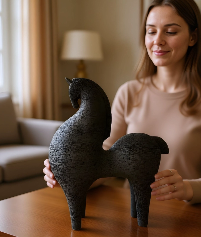ESTATUA CABALLO ELEGANTE FIGURA DECORATIVA ESTILIZADA JHN - 5