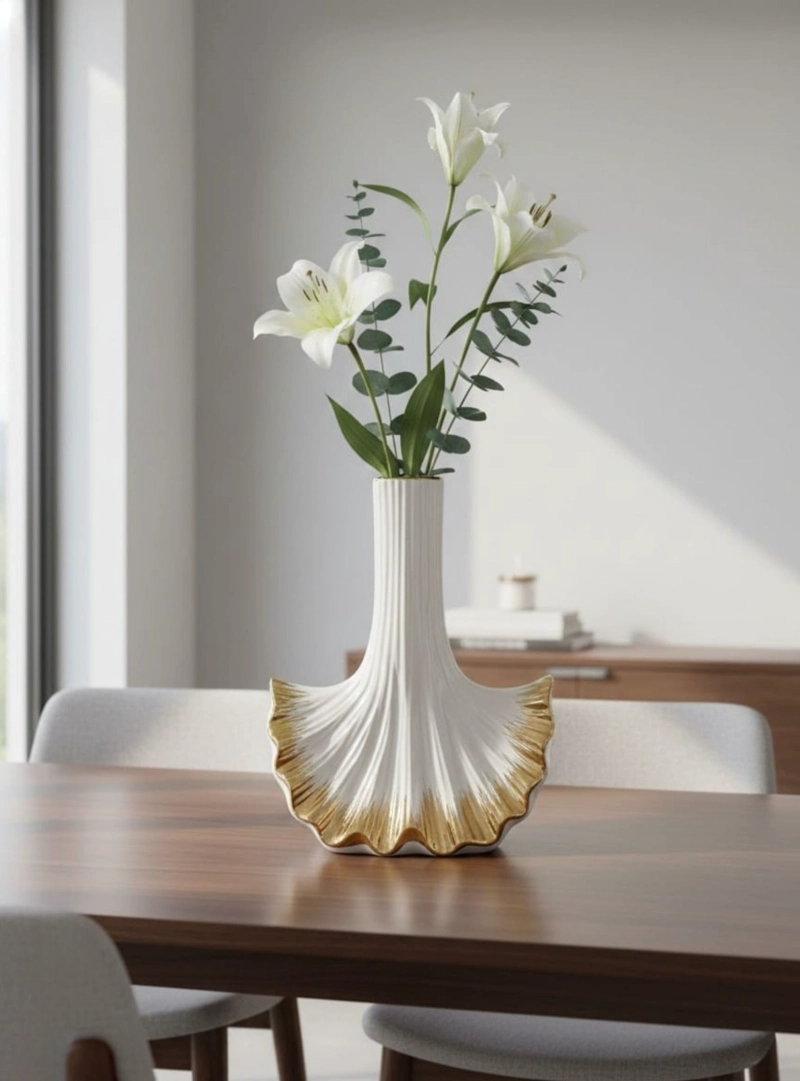 FLORERO DECORATIVO DISEÑO ESTILO ABANICO ADORNO HOGAR JHN - 9