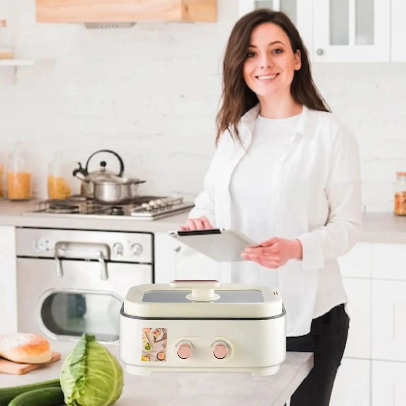 OLLA MULTIFUNCION DOBLE 6L 1000W VERSATIL COCINA LAU - 2