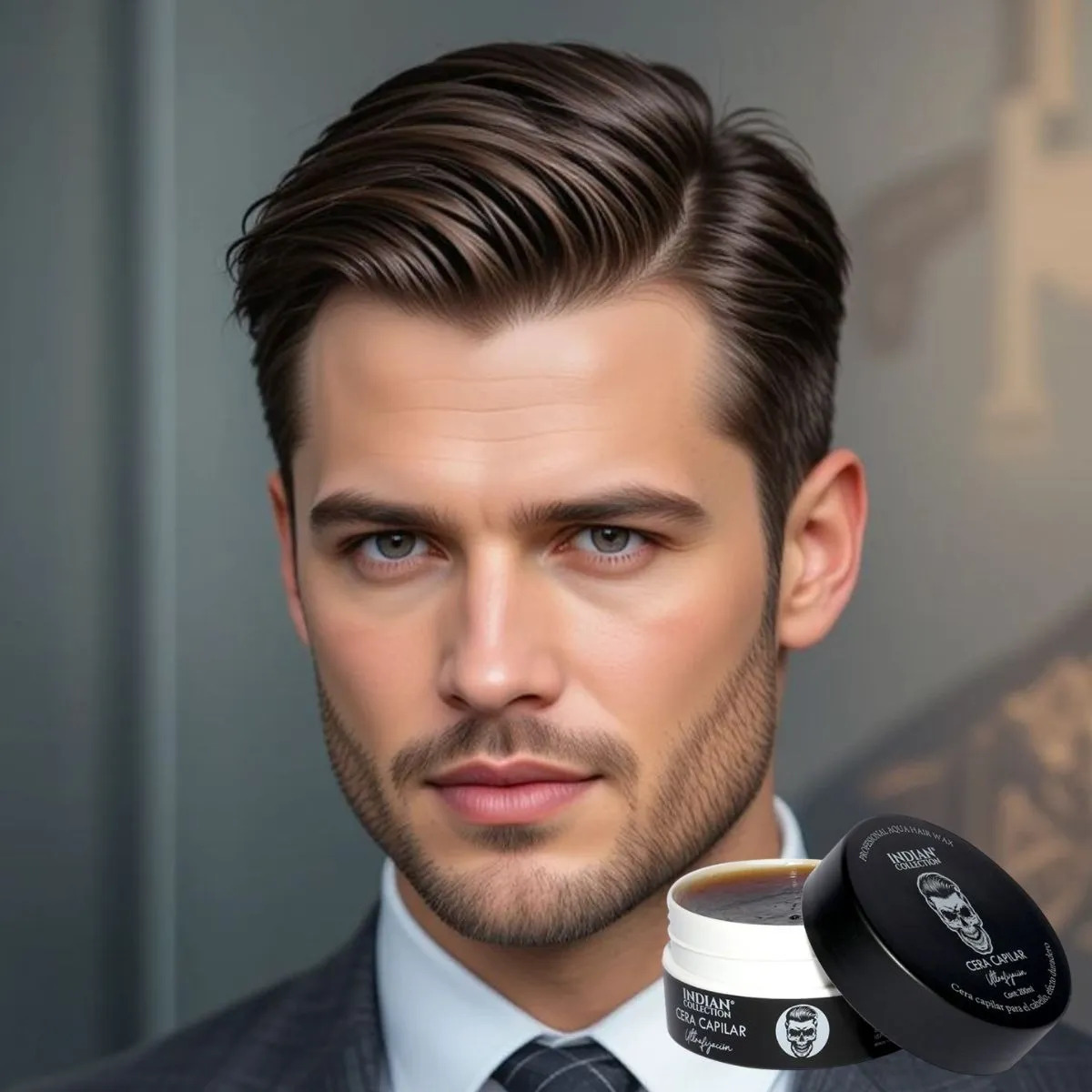 SET 2 FIJADOR CAPILAR CERA NEGRO EFECTO DURADERO HOMBRES LAU - 4
