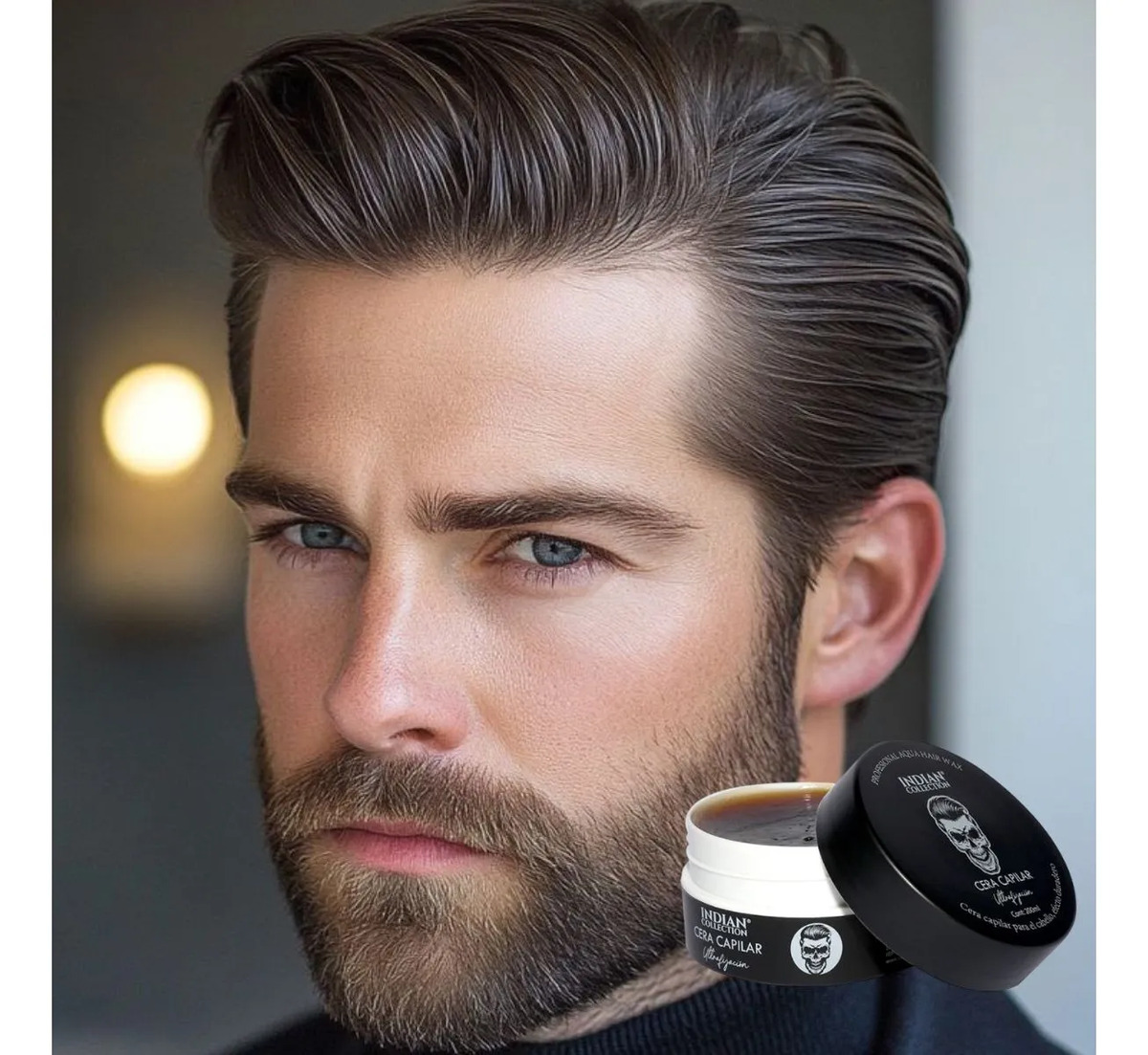 SET 2 FIJADOR CAPILAR CERA NEGRO EFECTO DURADERO HOMBRES LAU - 5