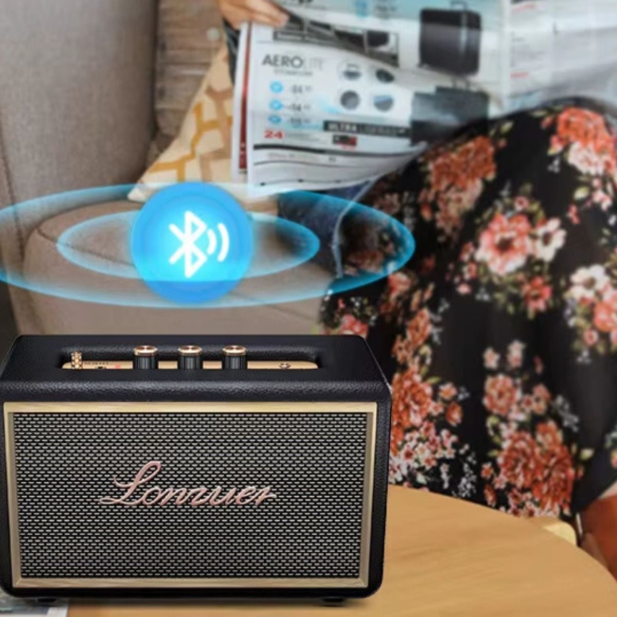 PARLANTE PORTATIL ALTAVOZ RETRO INALAMBRICO CLASICO LAU - 7