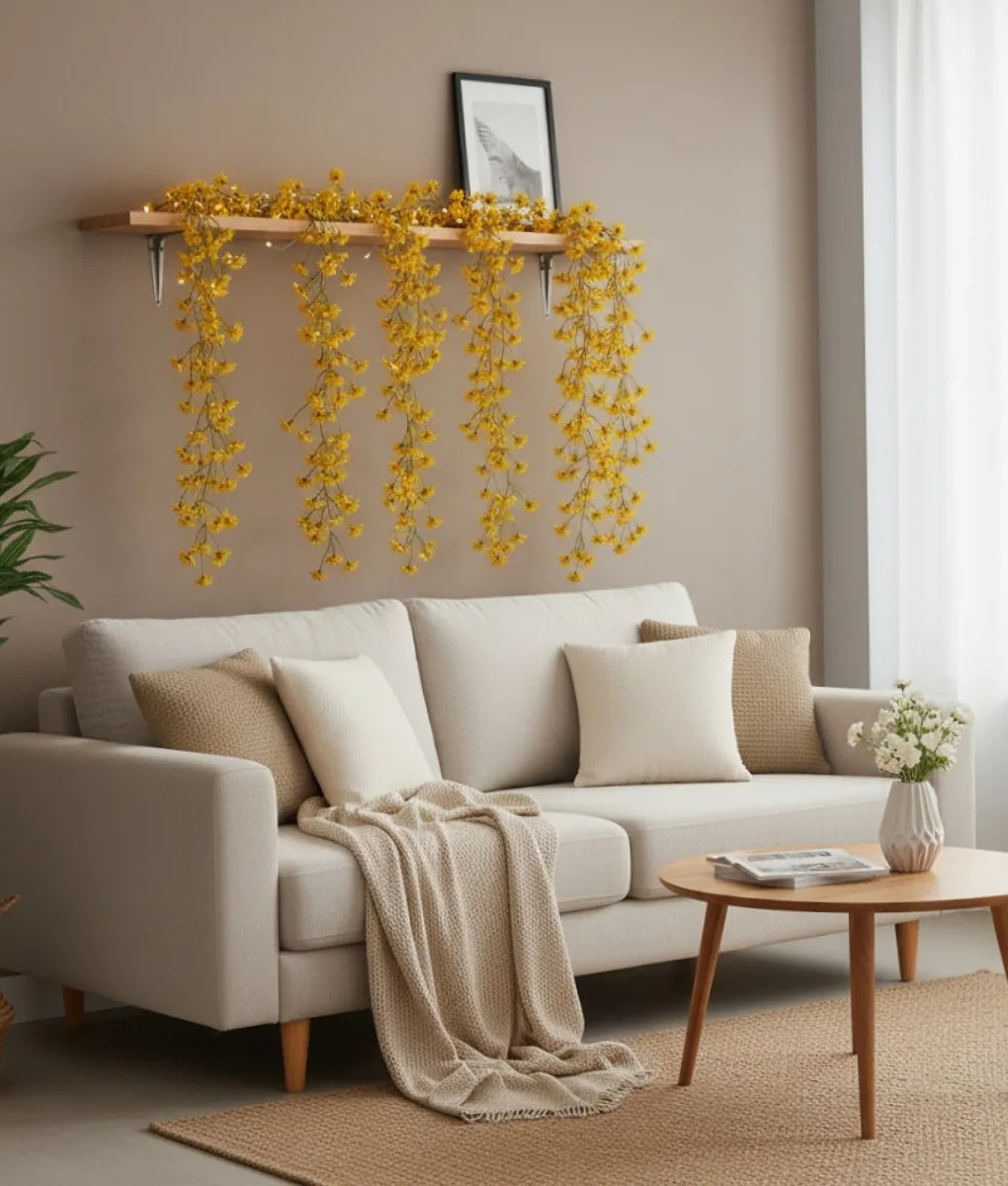 SET 2 ENREDADERA FLORAL DECORATIVA DISEÑO CAIDA NATURAL JHN - 9