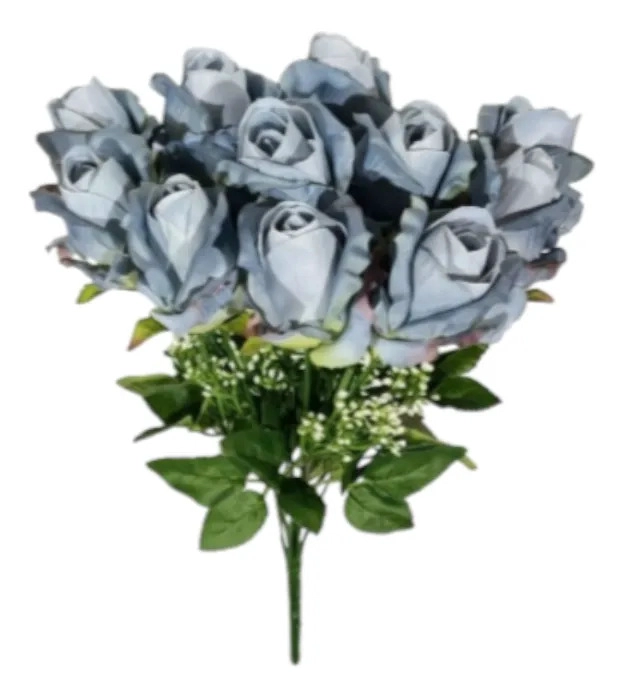 RAMO FLORAL ARTIFICIAL DECORATIVO ROSAS TIPO BOTON JHN - 1