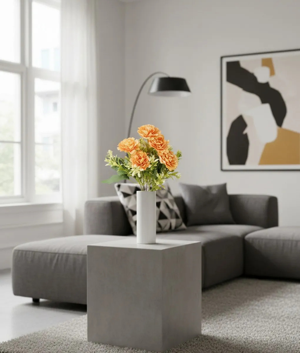 SET 4 FLORES ARTIFICIALES RAMO DECORATIVO PEONIA FOLLAJE JHN - 2