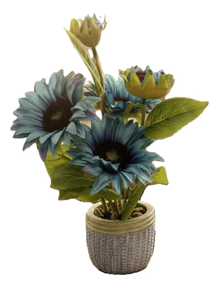 PLANTA ARTIFICIAL DECORATIVA GIRASOLES ACABADO ARTESANAL JHN - 1