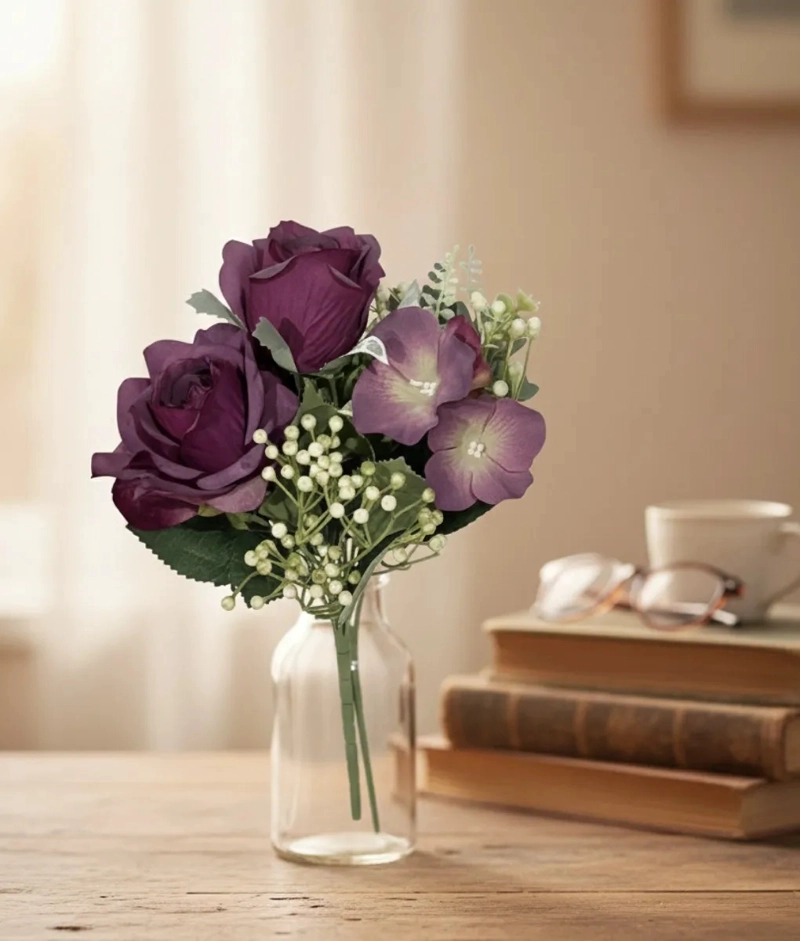 SET 3 FLORES ARTIFICIALES SILVESTRES RAMO DECORATIVO JHN - 2