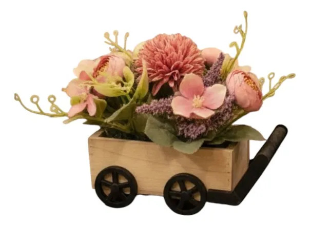 PLANTA DECORATIVA ARTIFICIAL CARRETILLA CAMPO FLORAL JHN - 3