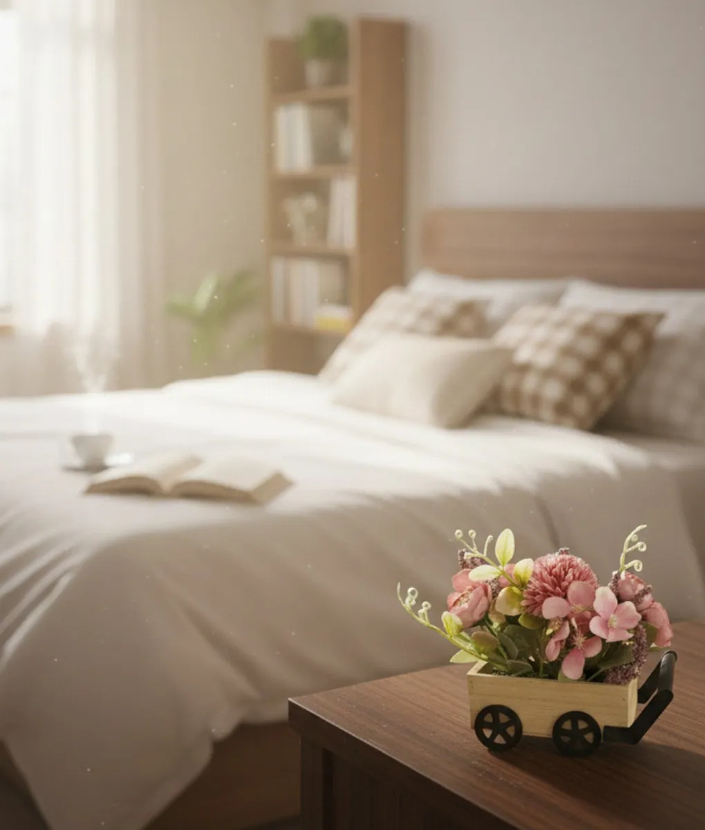 PLANTA DECORATIVA ARTIFICIAL CARRETILLA CAMPO FLORAL JHN - 9