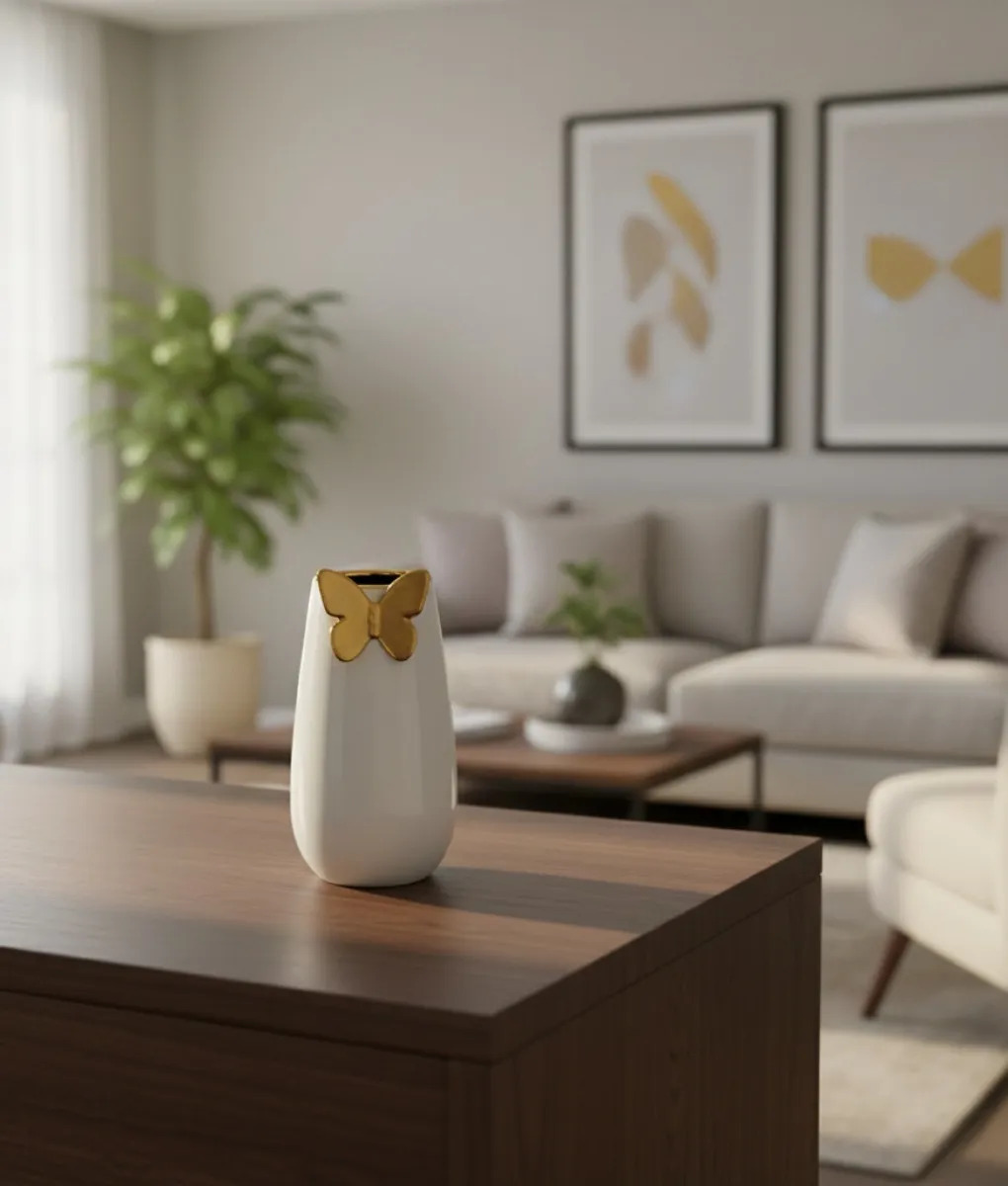 FLORERO DECORATIVO MINIMALISTA MODERNO JARRON MARIPOSA JHN - 2