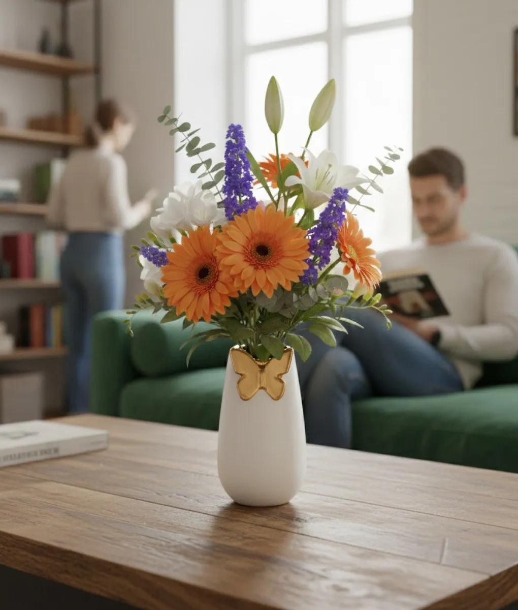 FLORERO DECORATIVO MINIMALISTA MODERNO JARRON MARIPOSA JHN - 8