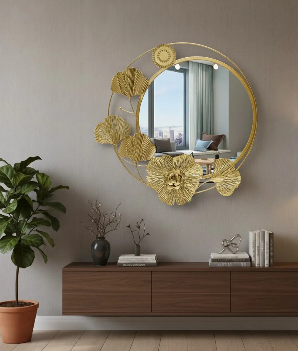 ESPEJO DECORATIVO PARED DISEÑO INSPIRACION BOTANICA JHN - 10
