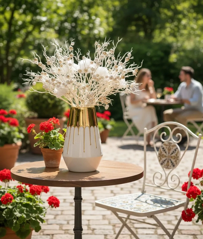 FLORERO DECORATIVO JARRON EFECTO GOTEO ESTILO MODERNO JHN - 5