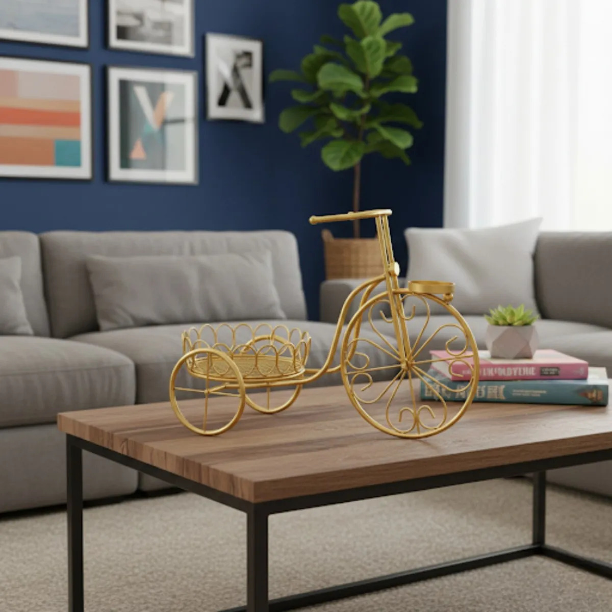 PORTA MACETA DECORATIVO BICICLETA ADORNO ESTILO CLASICO JHN - 9
