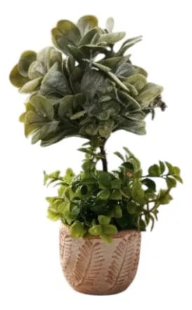 PLANTA DECORATIVA ARTIFICIAL ESTILO BOJ SUCULENTA ADORNO JHN - 1