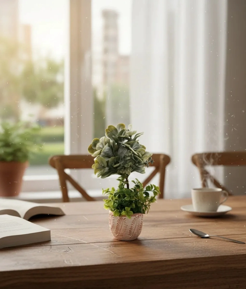 PLANTA DECORATIVA ARTIFICIAL ESTILO BOJ SUCULENTA ADORNO JHN - 5