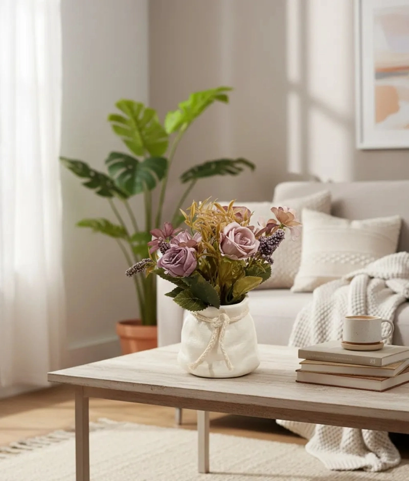 PLANTA DECORATIVA ARTIFICIAL ESTILO RUSTICO ROMANTICO JHN - 7