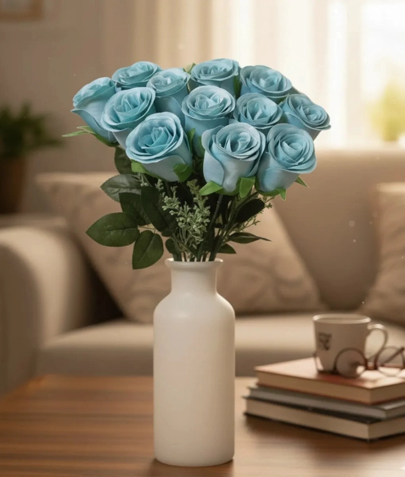 RAMO FLORAL ARTIFICIAL ROSAS DECORATIVAS ADORNO HOGAR JHN - 9
