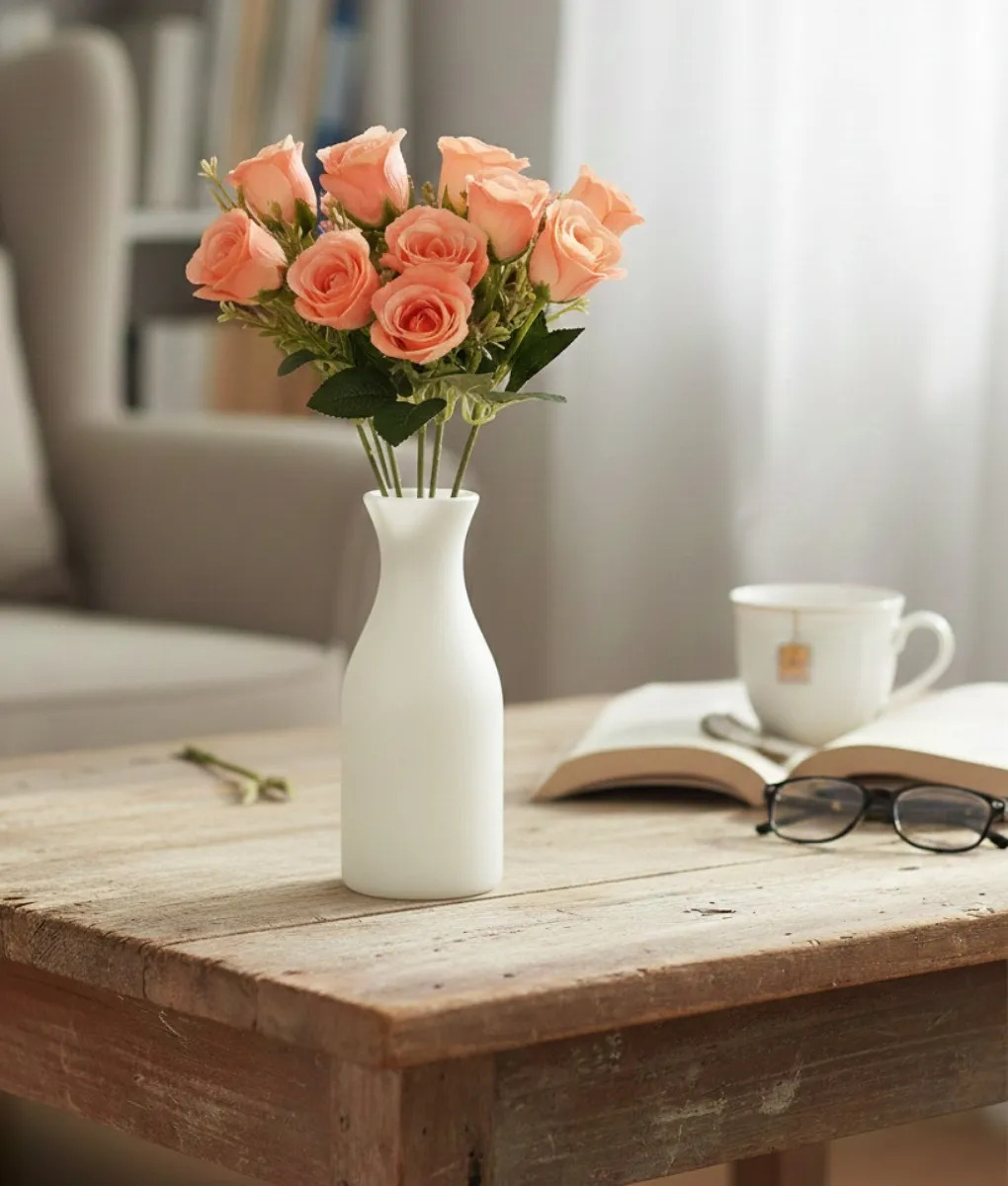 SET 4 RAMO FLORAL ROSAS ARTIFICIALES ENCANTO DECORATIVO JHN - 2
