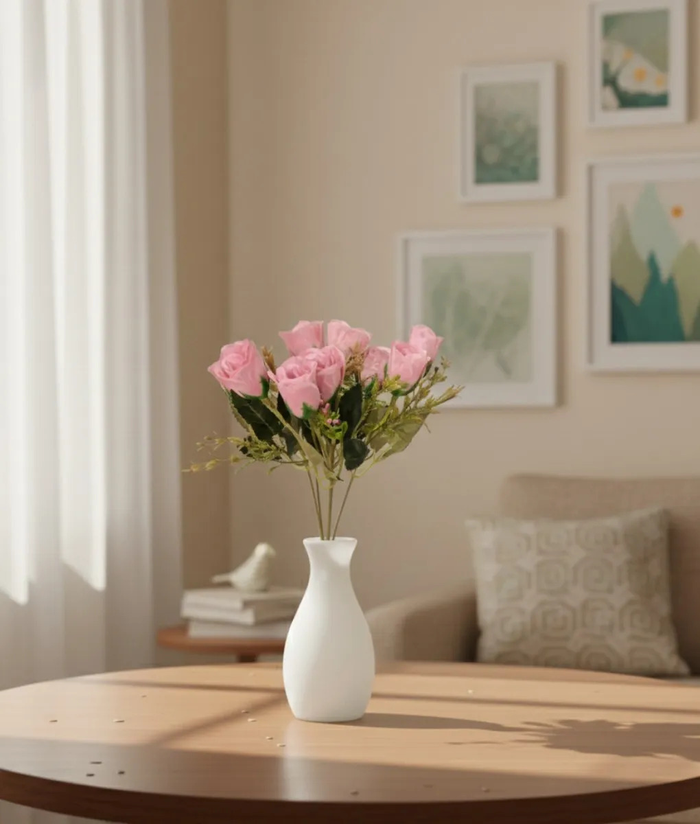 SET 4 RAMO FLORAL ROSAS ARTIFICIALES ENCANTO DECORATIVO JHN - 8