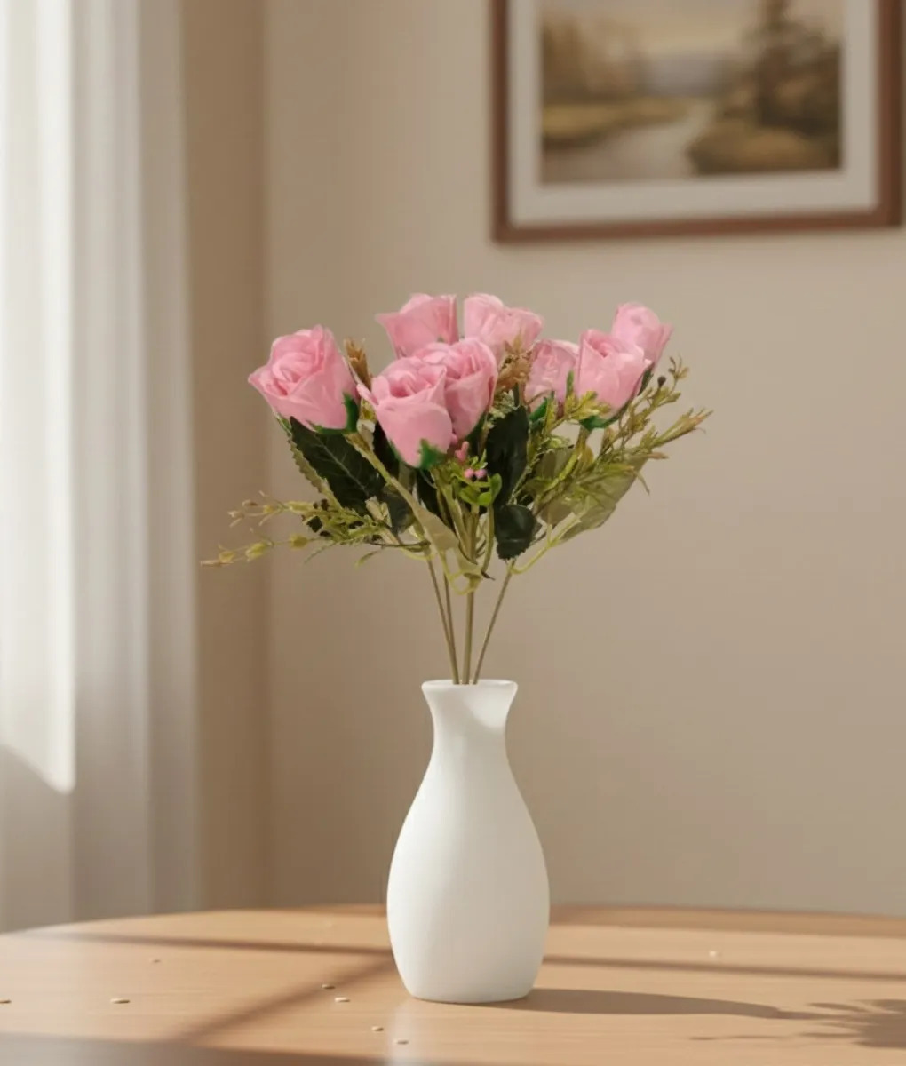 SET 4 RAMO FLORAL ROSAS ARTIFICIALES ENCANTO DECORATIVO JHN - 10
