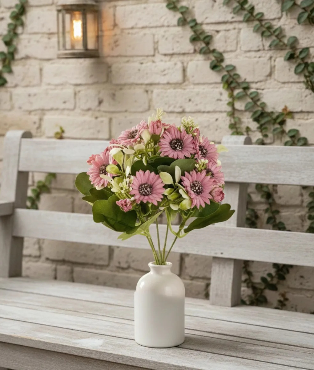 SET 4 ADORNO FLORAL ARTIFICIAL DECORACION RAMO ELEGANTE JHN - 7