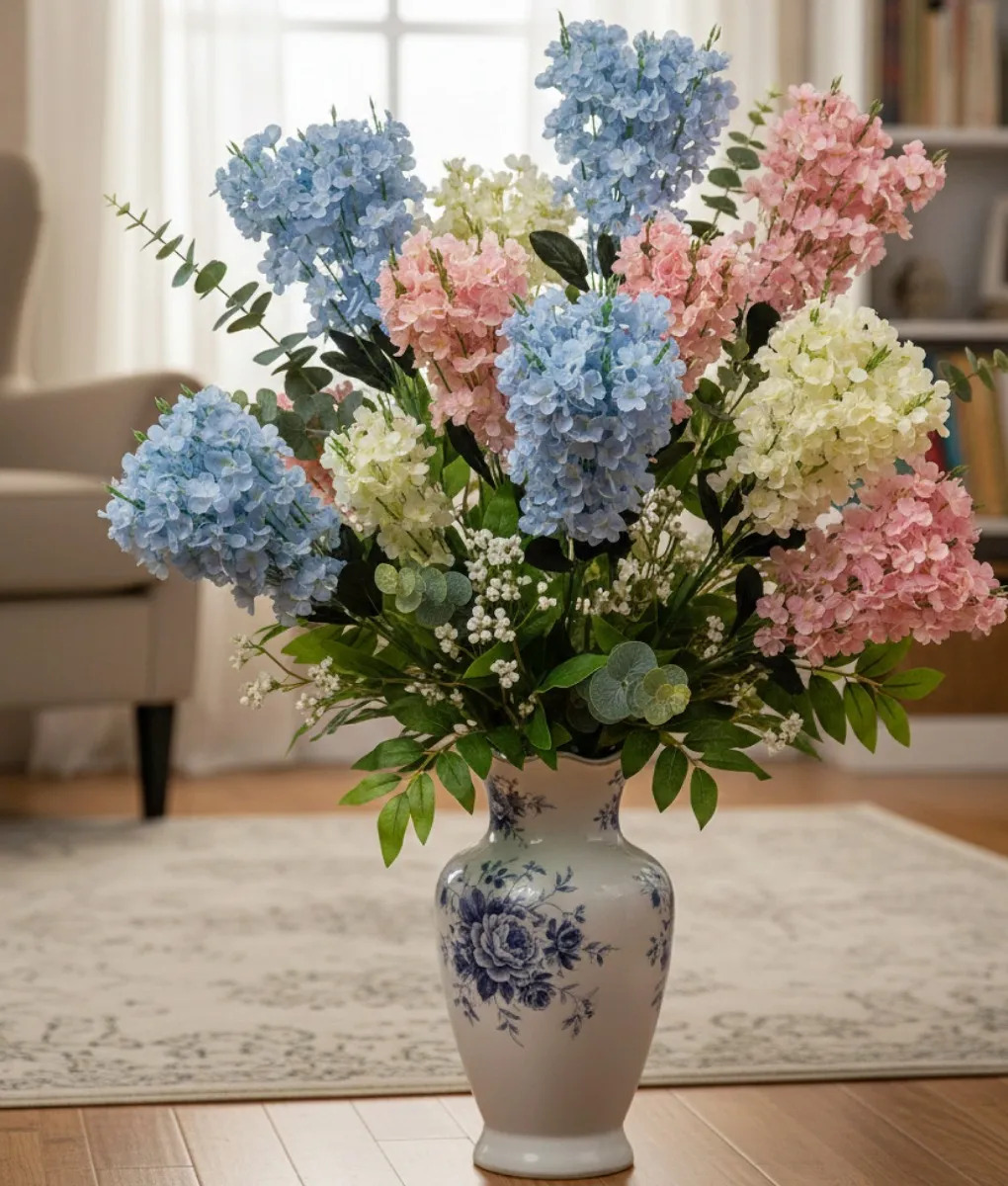 SET 2 RAMO ELEGANTE ARTIFICIAL FLORES DECORATIVAS ADORNO JHN - 8
