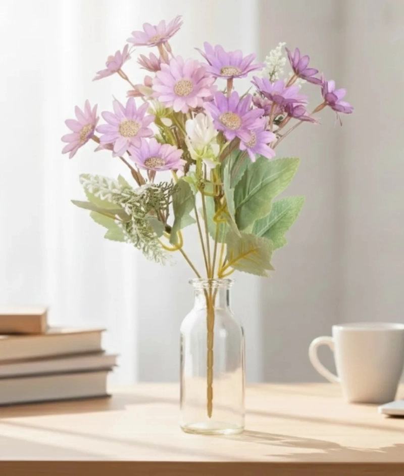 SET 5 RAMO FLORES SILVESTRES ARTIFICIALES DECORATIVAS JHN - 6