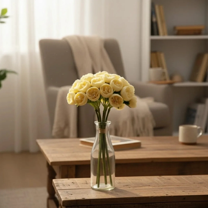 SET 2 RAMO ARTIFICIAL CAPULLO FLORAL ADORNO DECORATIVO JHN - 10