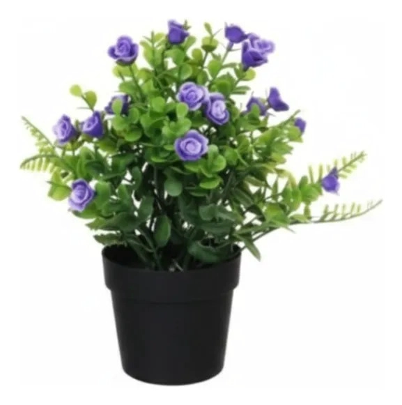 SET 2 PLANTA ARTIFICIAL MINI ARBUSTO ROSAS SILVESTRES JHN - 1