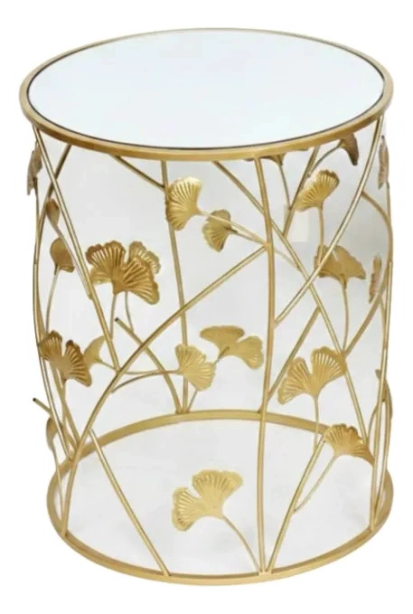 MESA AUXILIAR ACENTO GINKGO ELEGANTE DISEÑO ESCULTURAL JHN - 1