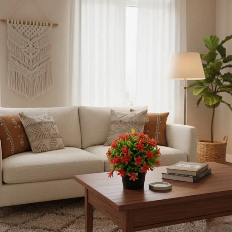 SET 2 PLANTA ARTIFICIAL DECORATIVA ARREGLO FLORAL ADORNO JHN - 6